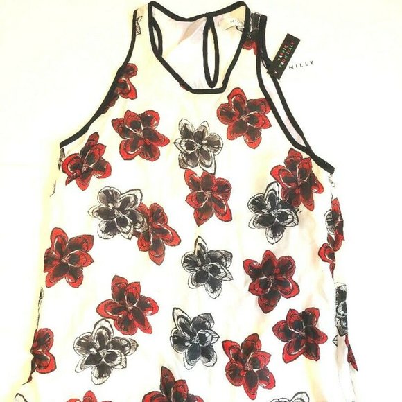 Milly Women Marie Tank Top In Poppy Size 4 NWT!! - Picture 2 of 9